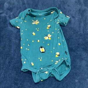 Kyte BABY Teal and Yellow Floral Bodysuit